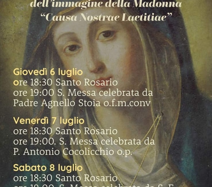 EM Roma celebraram o aniversário de 227 anos emque NOSSA SENHORA “CAUSA DA NOSSA ALEGRIA” mexeu os olhos e fez o milagre de curar uma jovem paralitica.